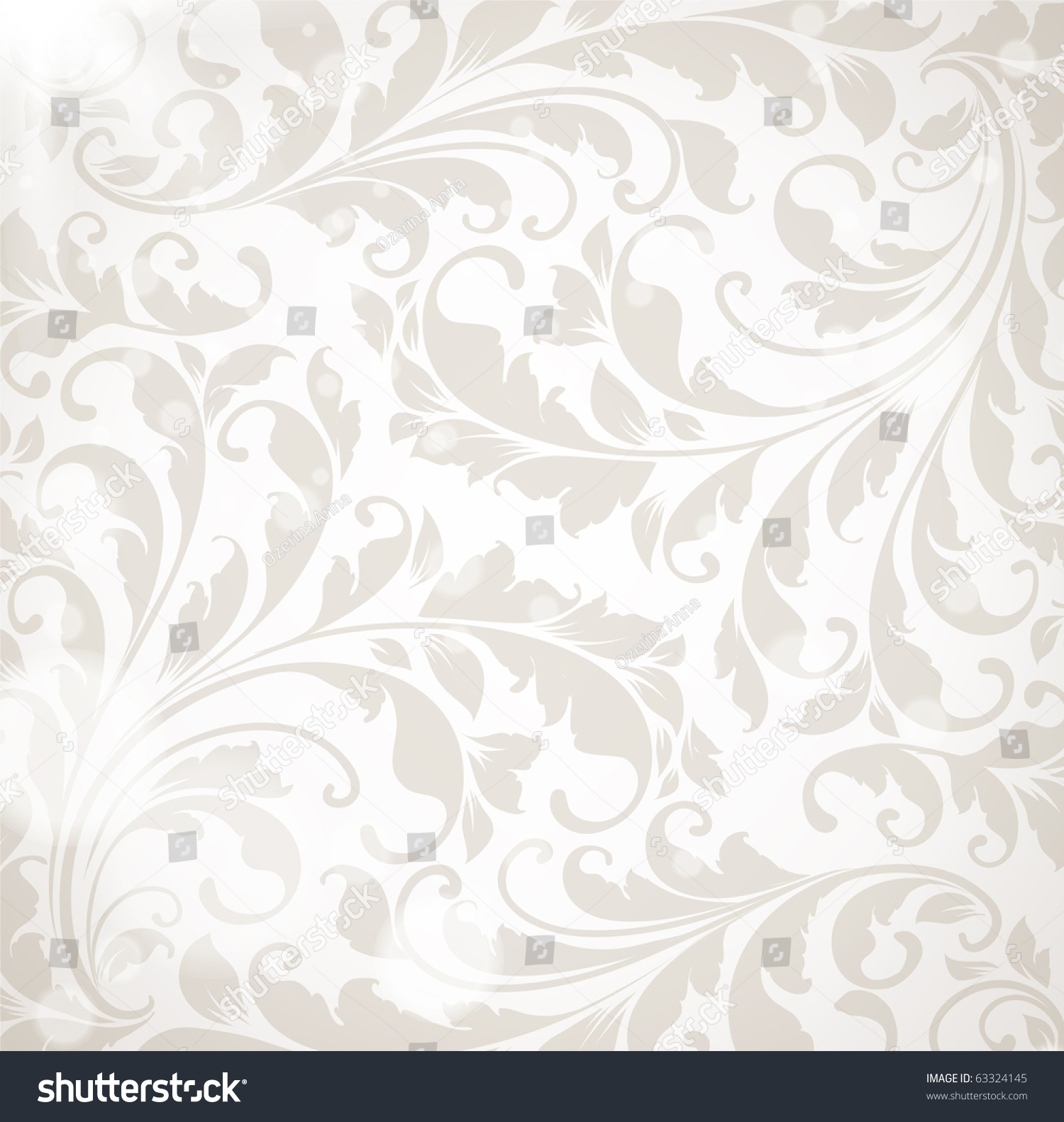 Wallpaper Floral Ornament Leafs Flowers Vintage Stock Vector 63324145 ...