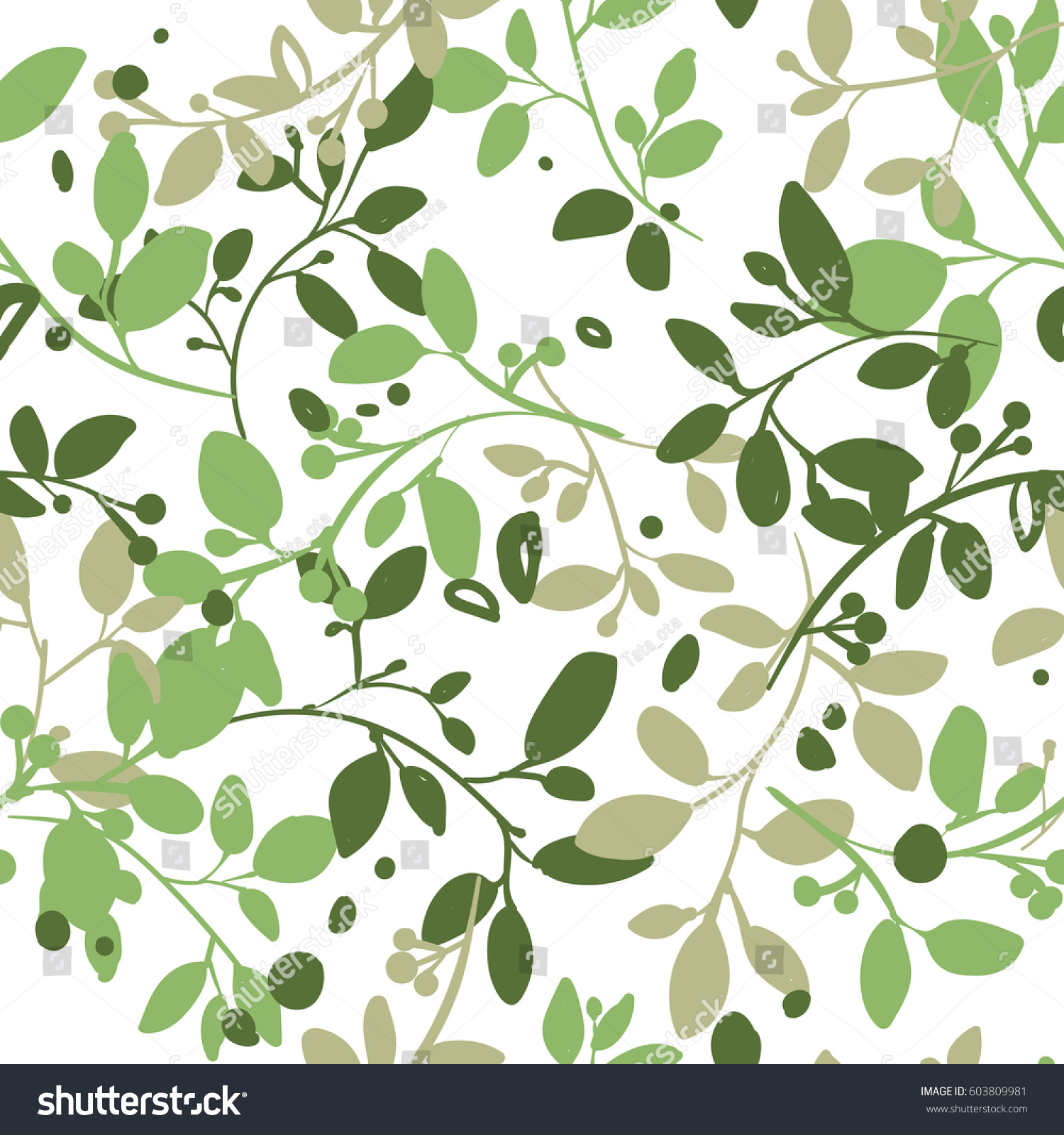 Wallpaper Leave Vector Seamless Pattern Stock Vector (Royalty Free ...