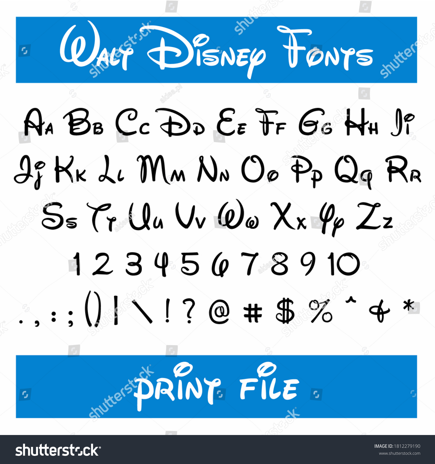ウォルト ディズニーのフォント ディズニーアルファベットの書字のフォント のベクター画像素材 ロイヤリティフリー