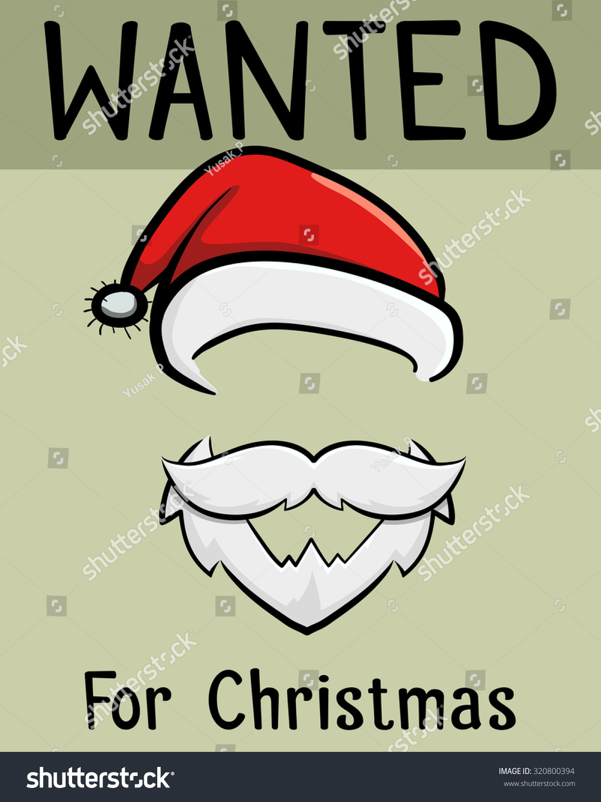 Wanted Christmas Poster Santa Claus Vector Stock Vector 320800394