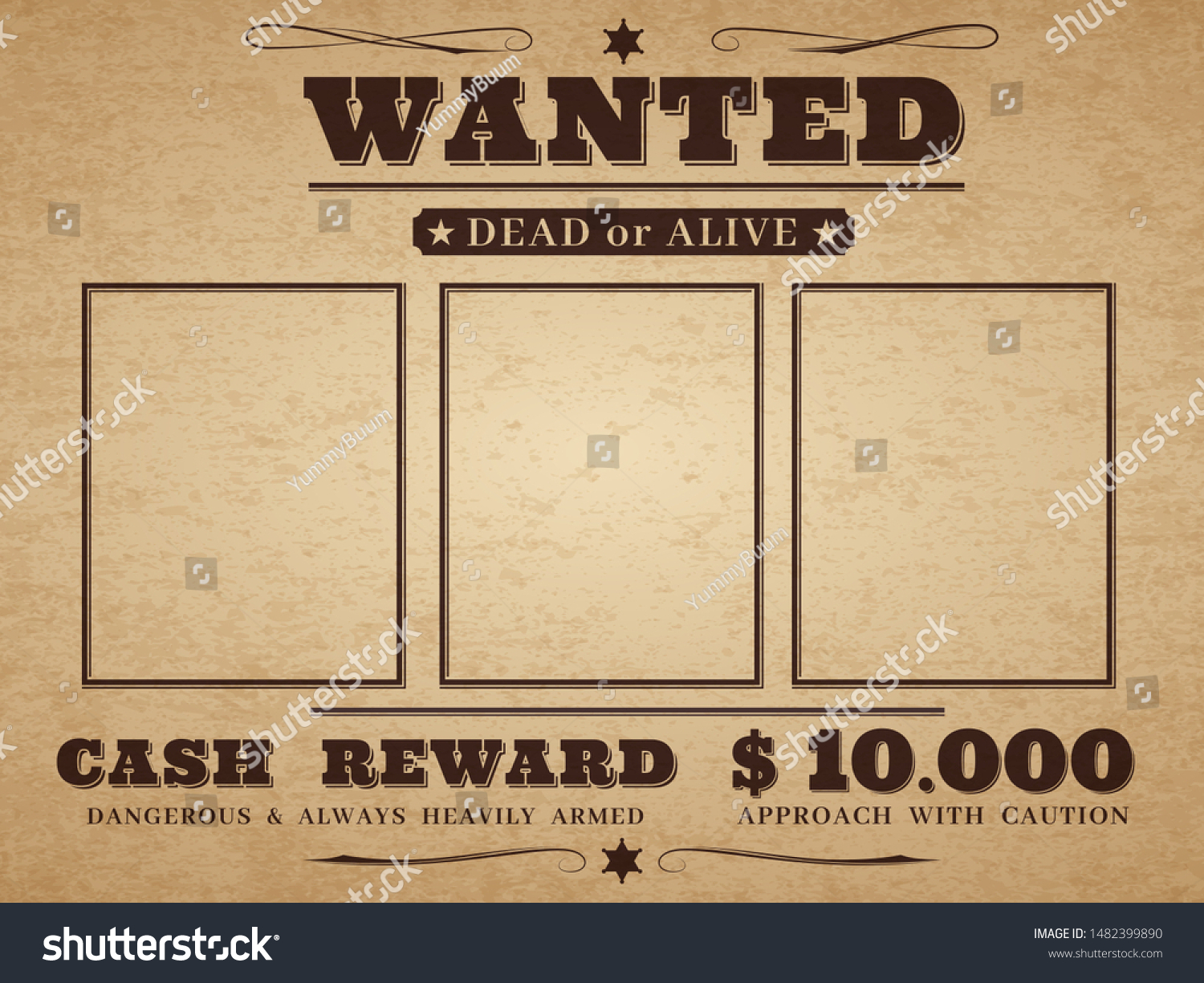 Wanted Cowboy Poster Paper Vintage Texture Stock Vector (Royalty Free ...