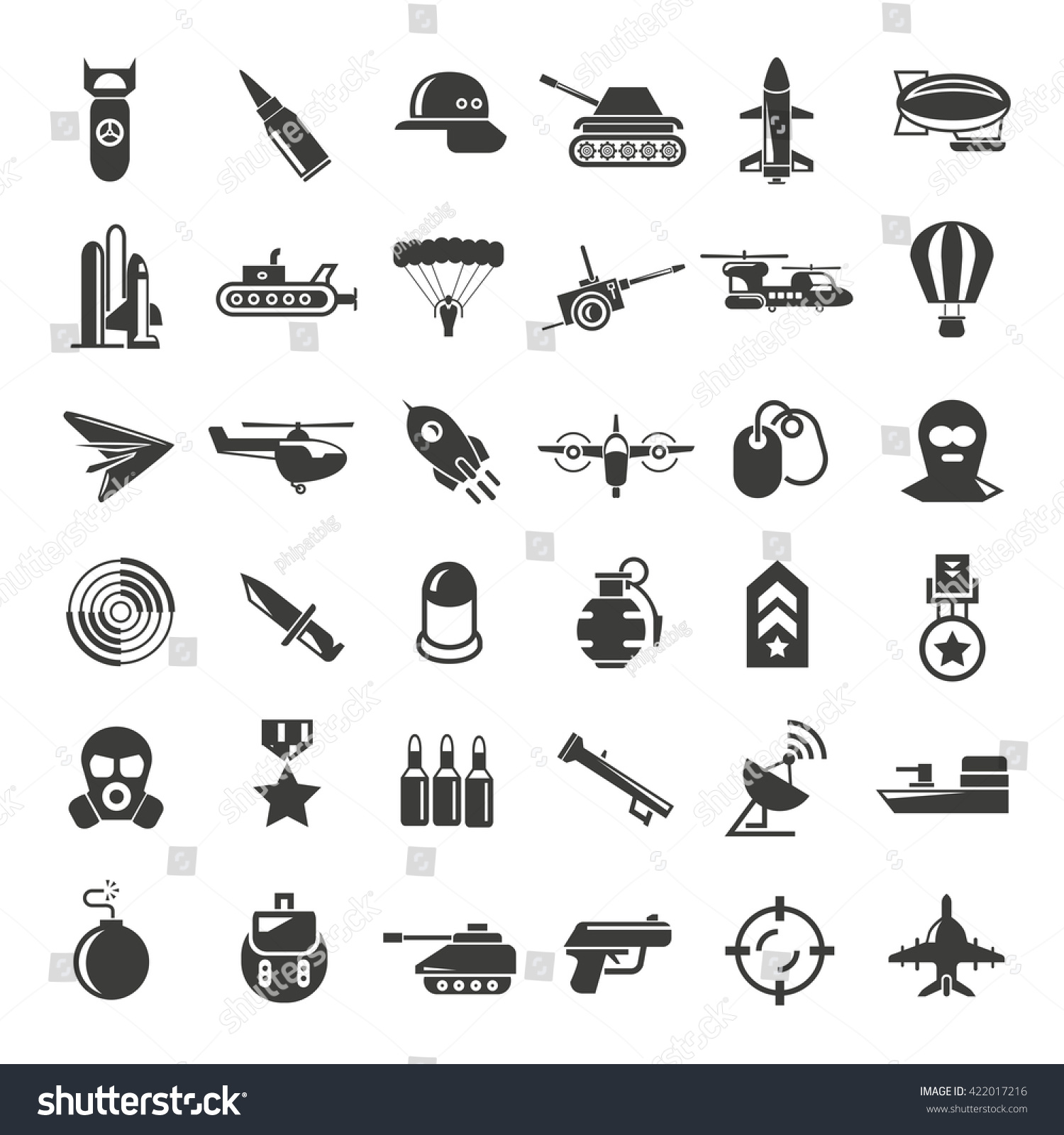 War Icons Stock Vector Illustration 422017216 : Shutterstock