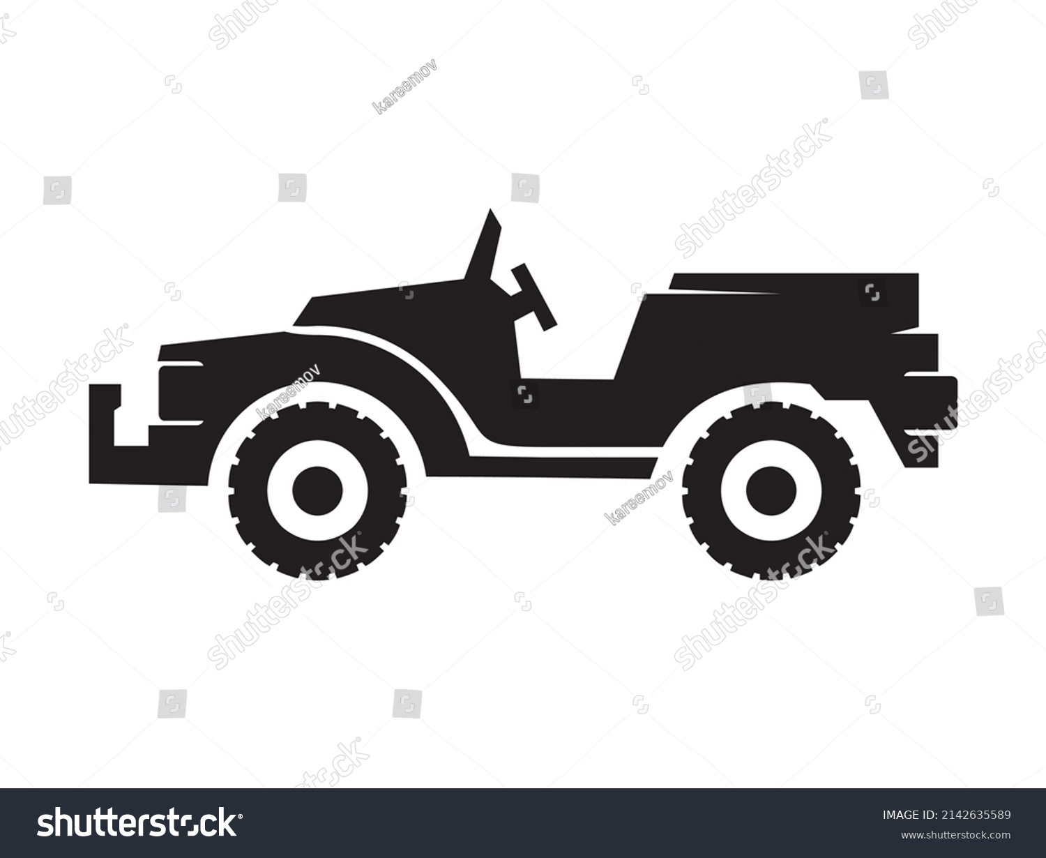 War Vehicle Icon Jeep Car Vector Stock Vector (Royalty Free) 2142635589 ...