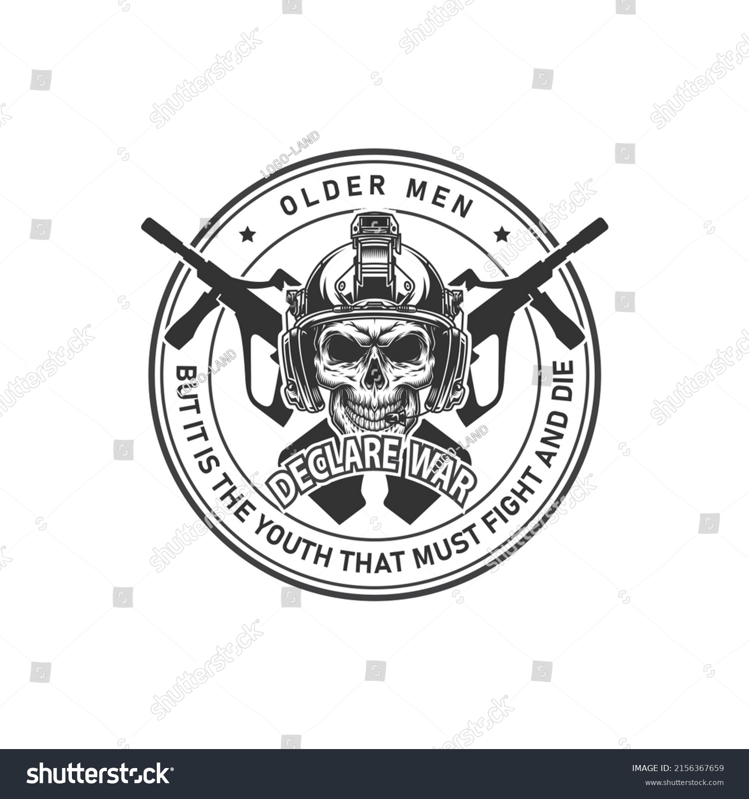 War Vintage Gaming Logo Enemy Angry Stock Vector (Royalty Free ...