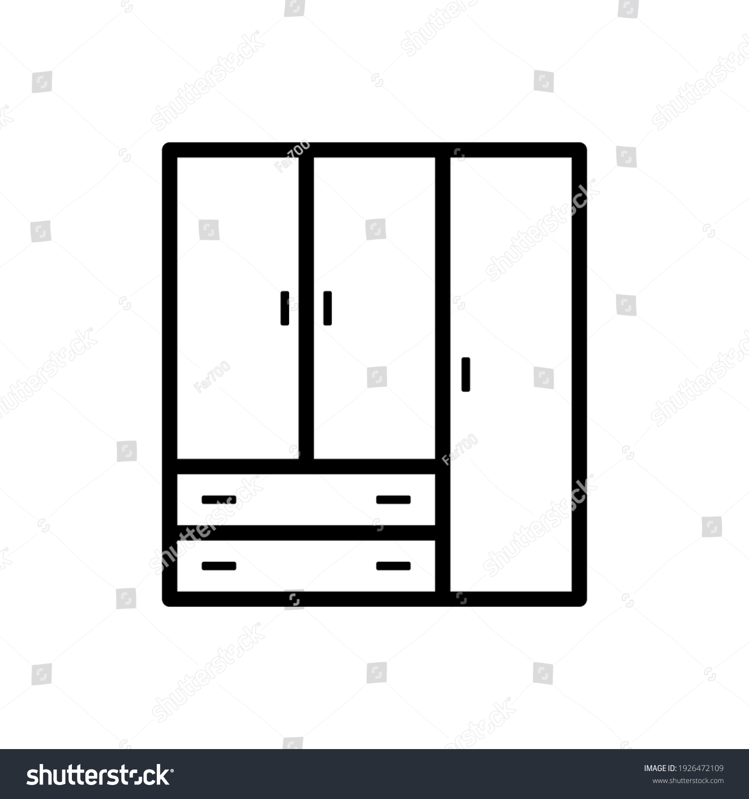 Wardrobe Icon Black Contour Linear Silhouette Stock Vector (Royalty ...