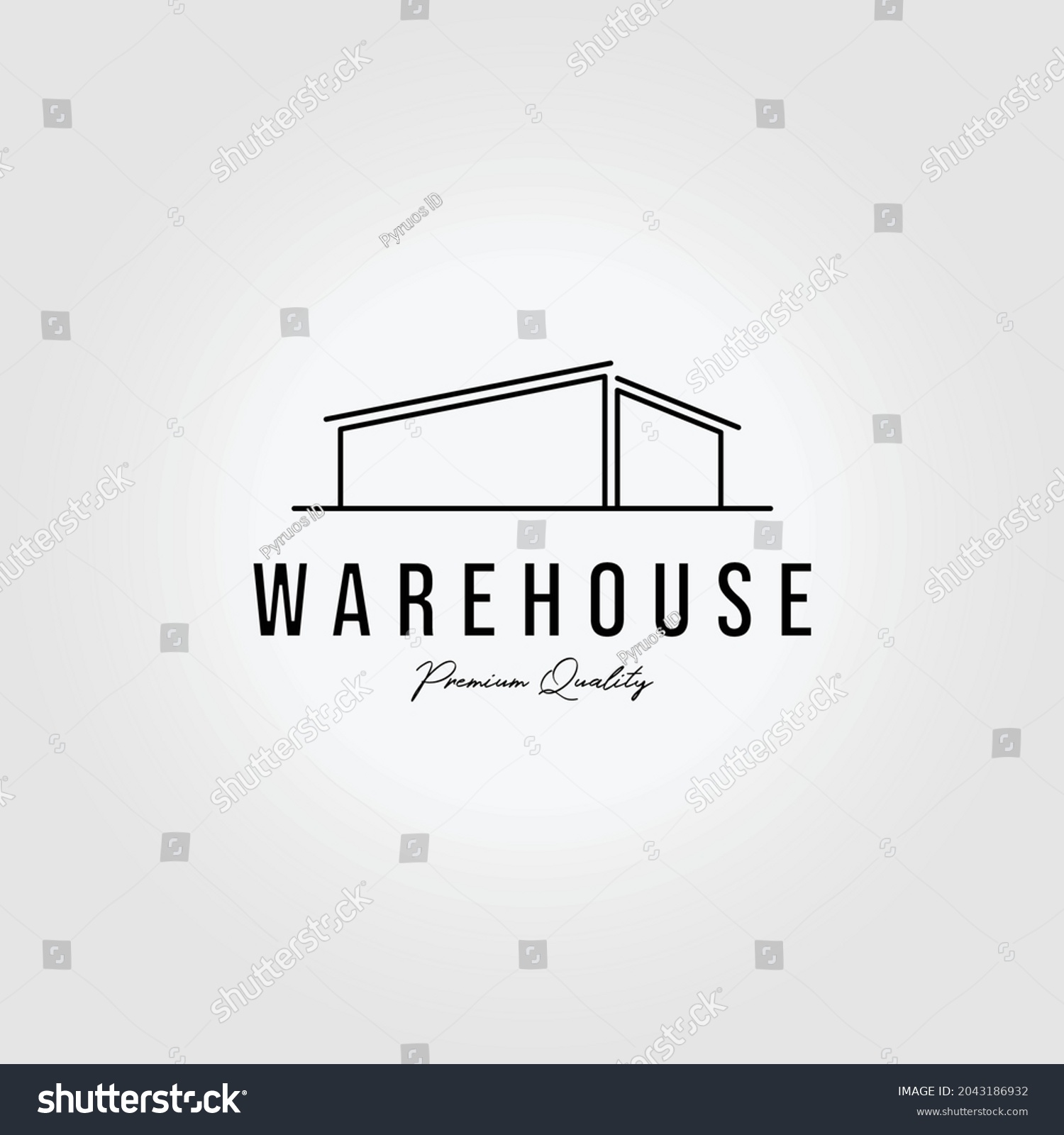 Warehouse Logo Line Art Design Vector Stock Vector (Royalty Free ...