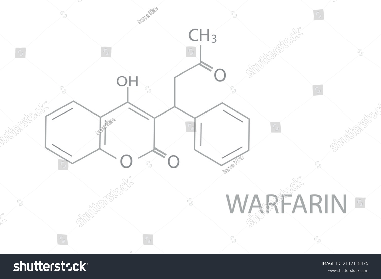 Warfarin Anticoagulant Drug Molecule Skeletal Formula Stock Vector ...