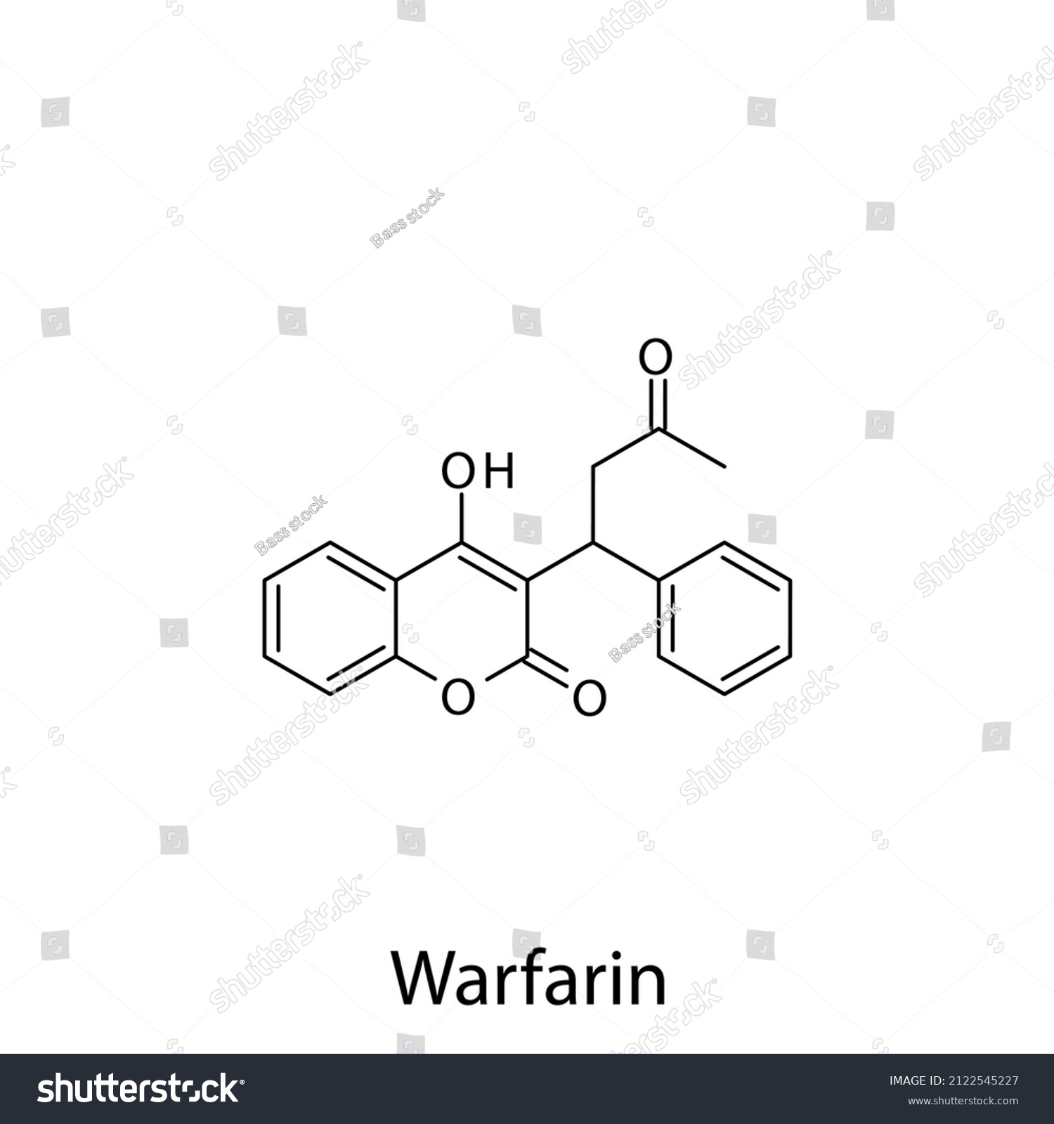 Warfarin Molecular Structure Flat Skeletal Chemical Stock Vector ...