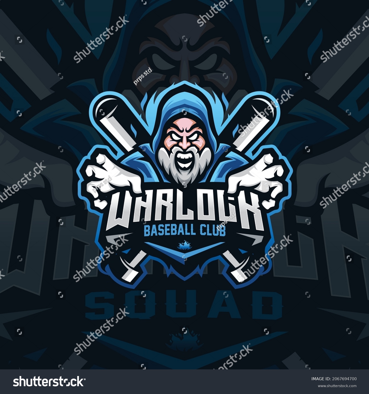 Warlock Mascot Logo Design Iluustration Baseball Stock Vector (Royalty ...