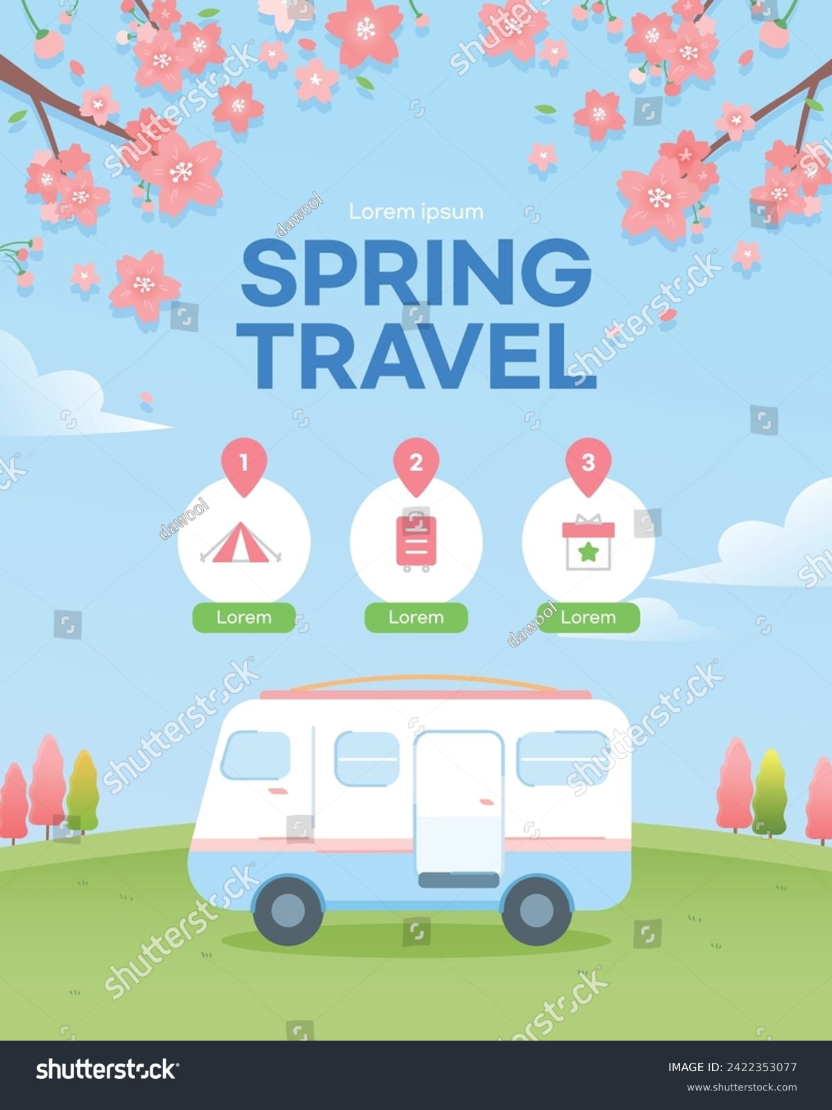 SVG of Warm Spring Travel Banner Illustration svg
