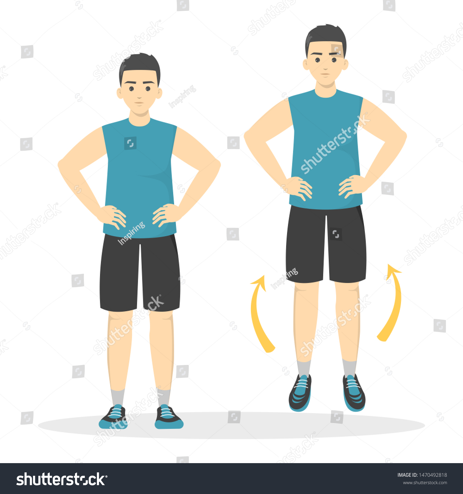 Warmup Hop Exercise Before Workout Stretch Stock Vector Royalty Free