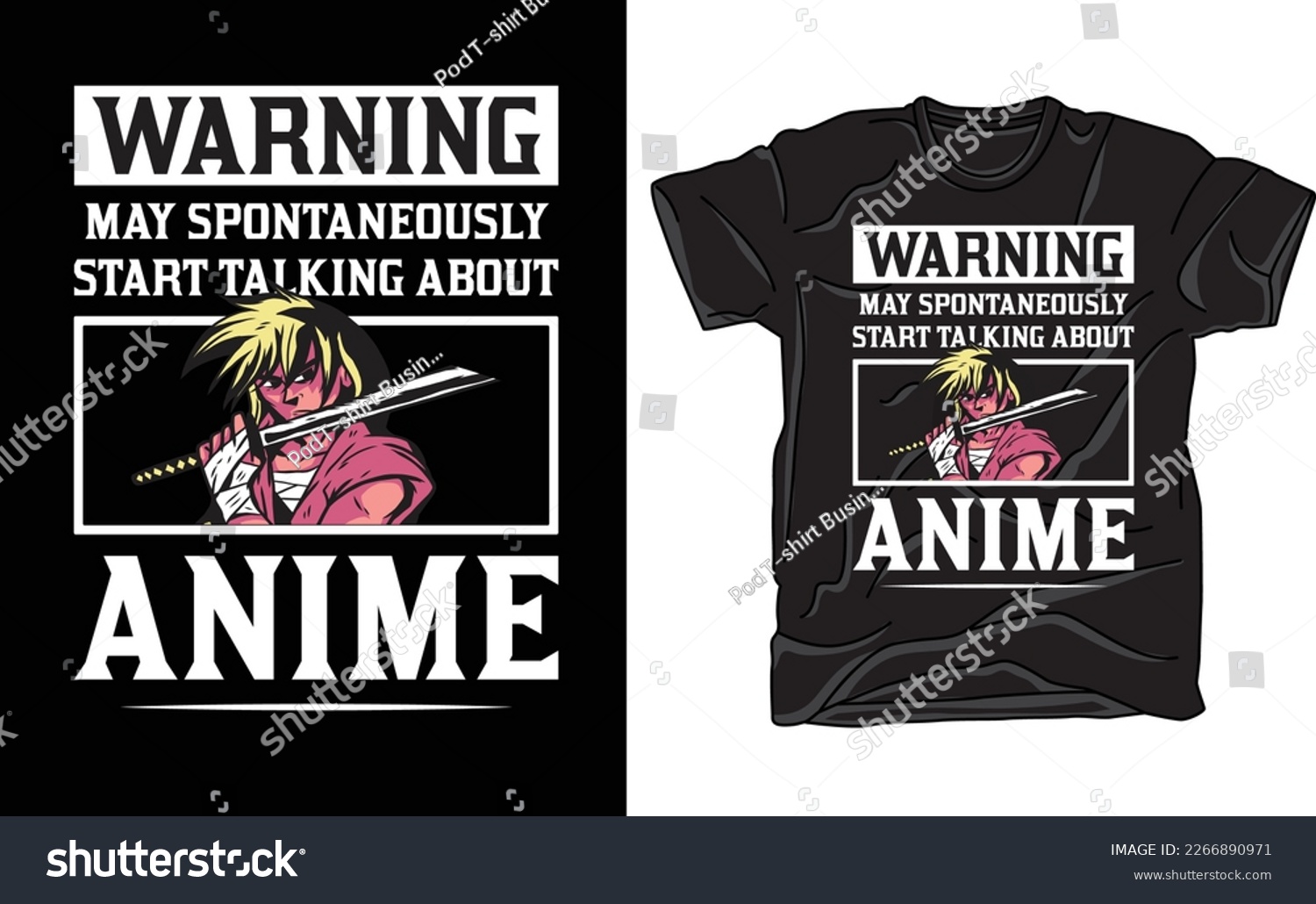 SVG of Warning Anime T shirt Design svg