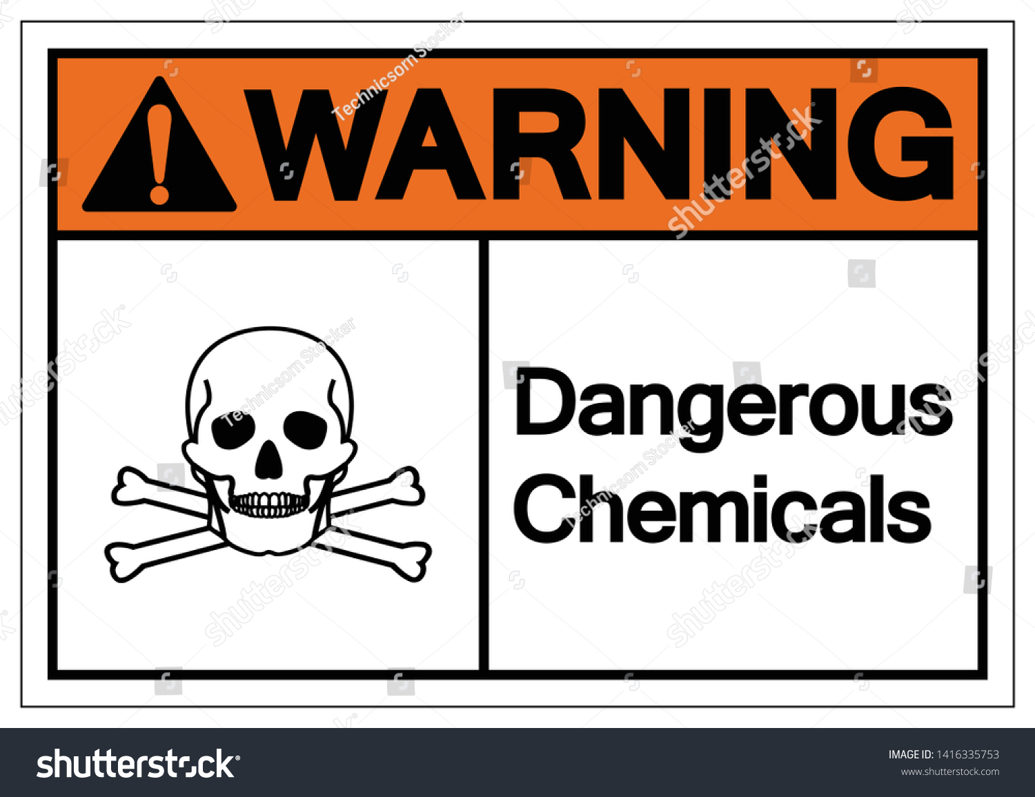 Warning Dangerous Chemicals Symbol Sign Vector Stock Vector Royalty