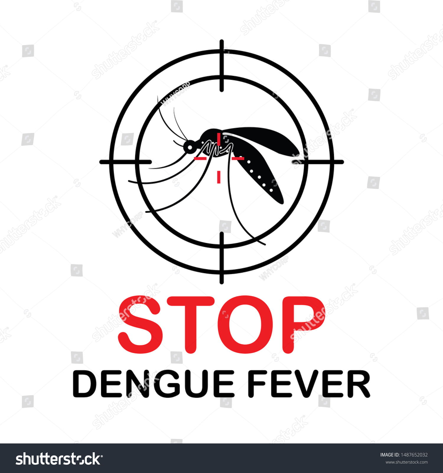 warning-dengue-fever-stop-dengue-fever-vector-de-stock-libre-de