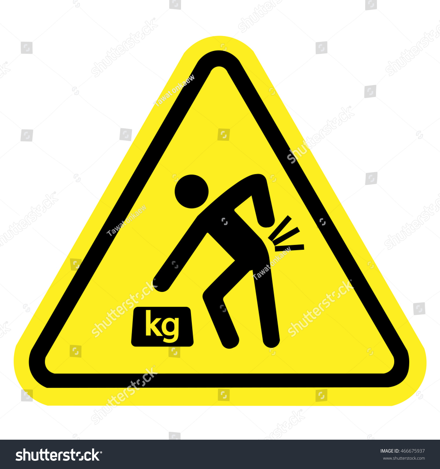 Warning Heavy Object Stock Vector Royalty Free 466675937