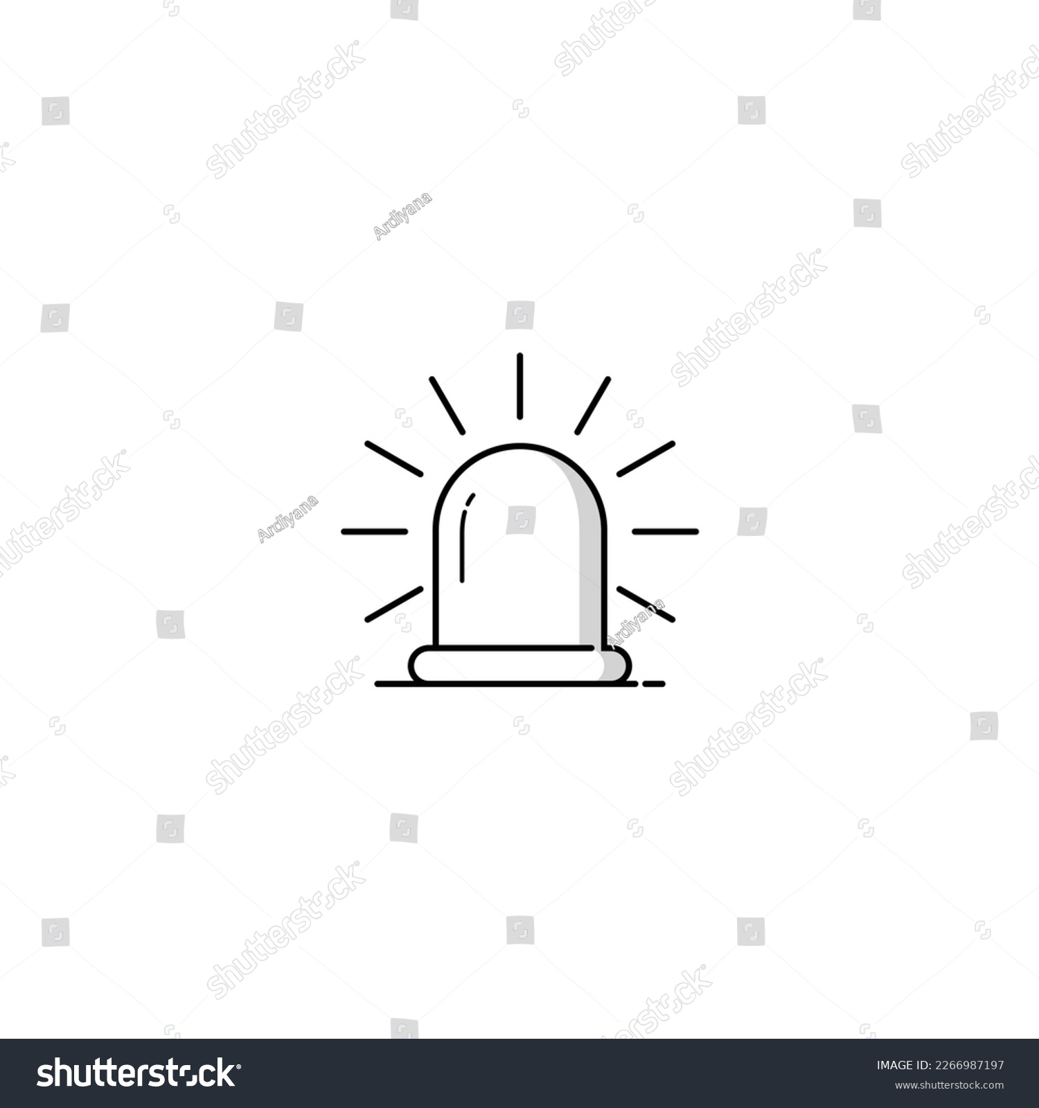 SVG of Warning light siren icon isolated vector graphics svg
