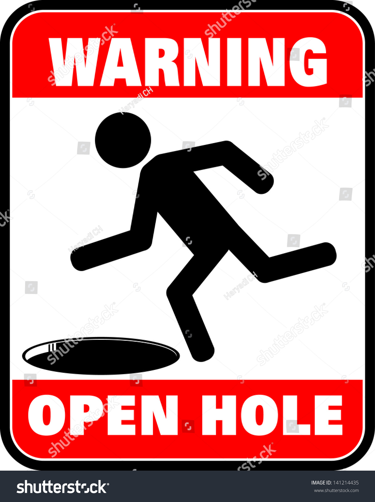 Warning Open Hole Icon Vector Stock Vector Royalty Free 141214435 Shutterstock 9007