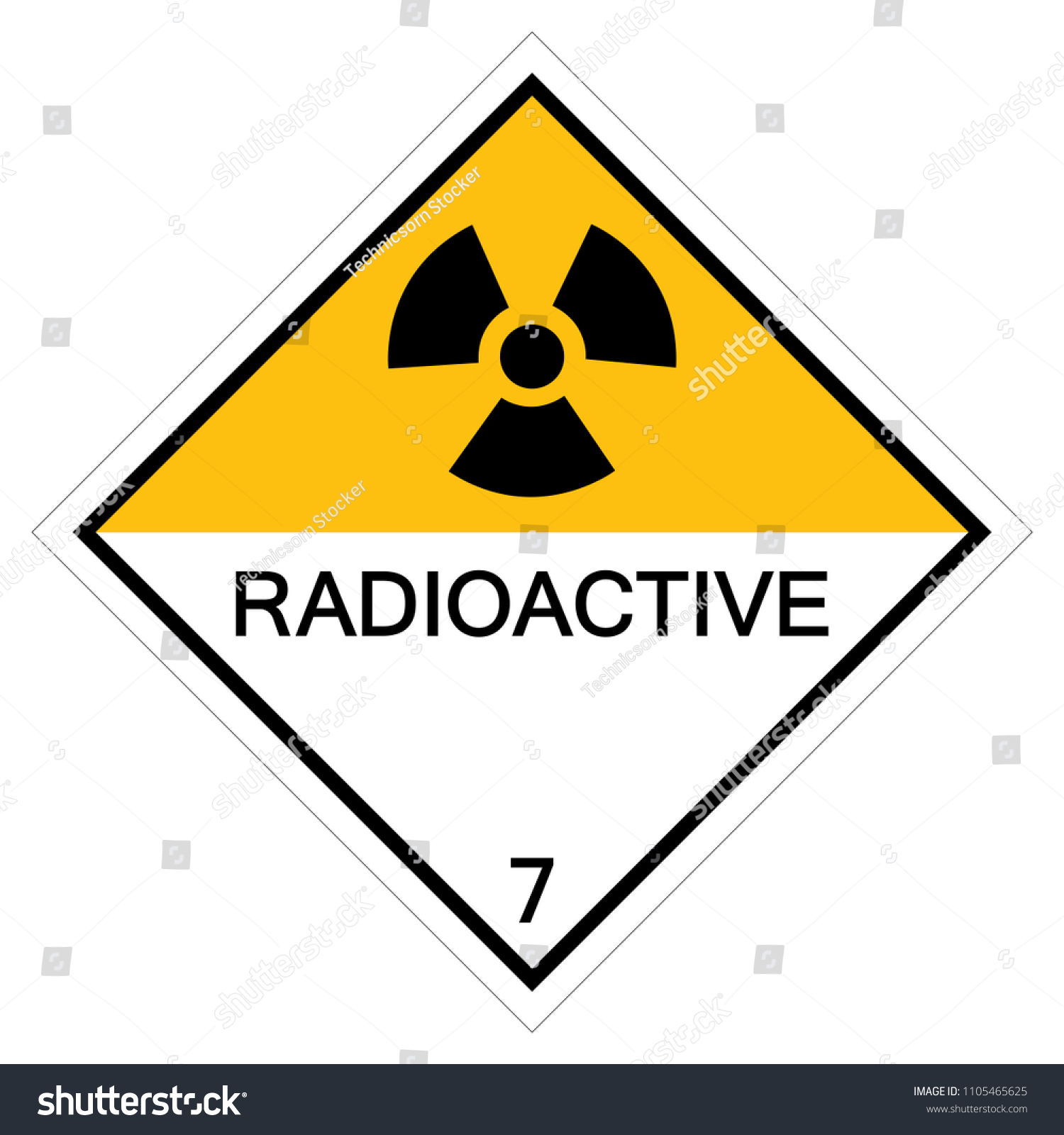 Warning Radioactive Symbol Sign Vector Illustration Stock Vector ...