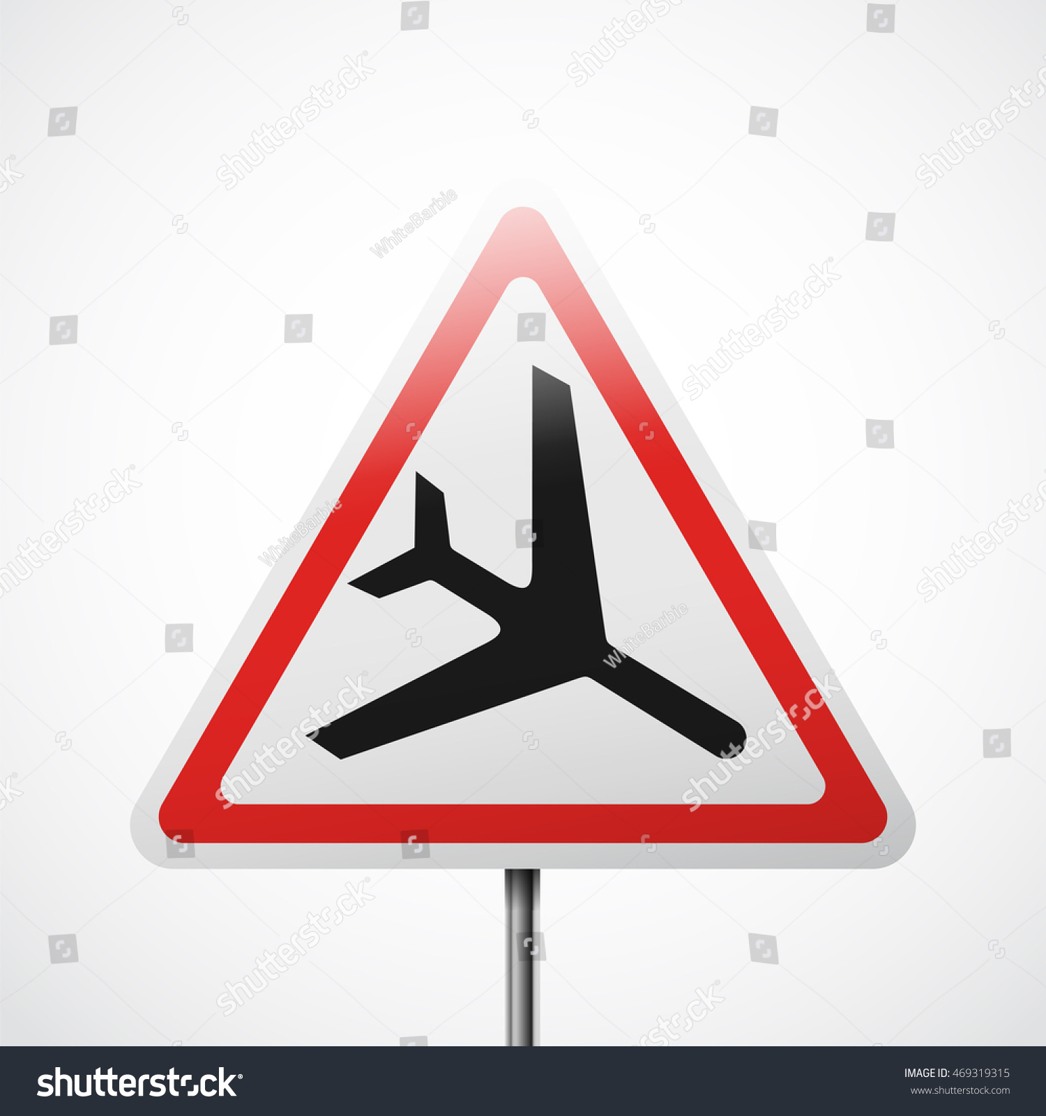 Warning Road Sign Lowflying Aircraft Vector Stock Vector Royalty Free   Stock Vector Warning Road Sign Low Flying Aircraft Vector Illustration 469319315 