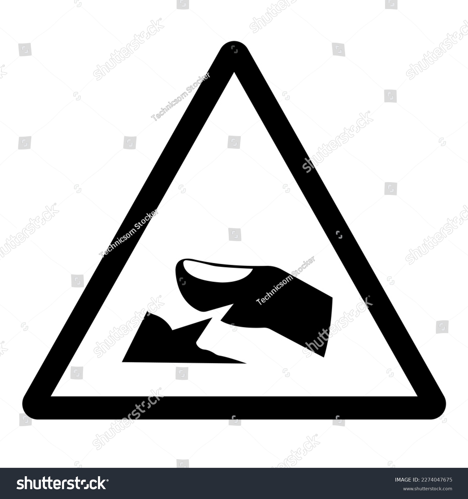 SVG of Warning Sharp Edge Of Finger Hazard Symbol Sign ,Vector Illustration, Isolate On White Background Label. EPS10 svg