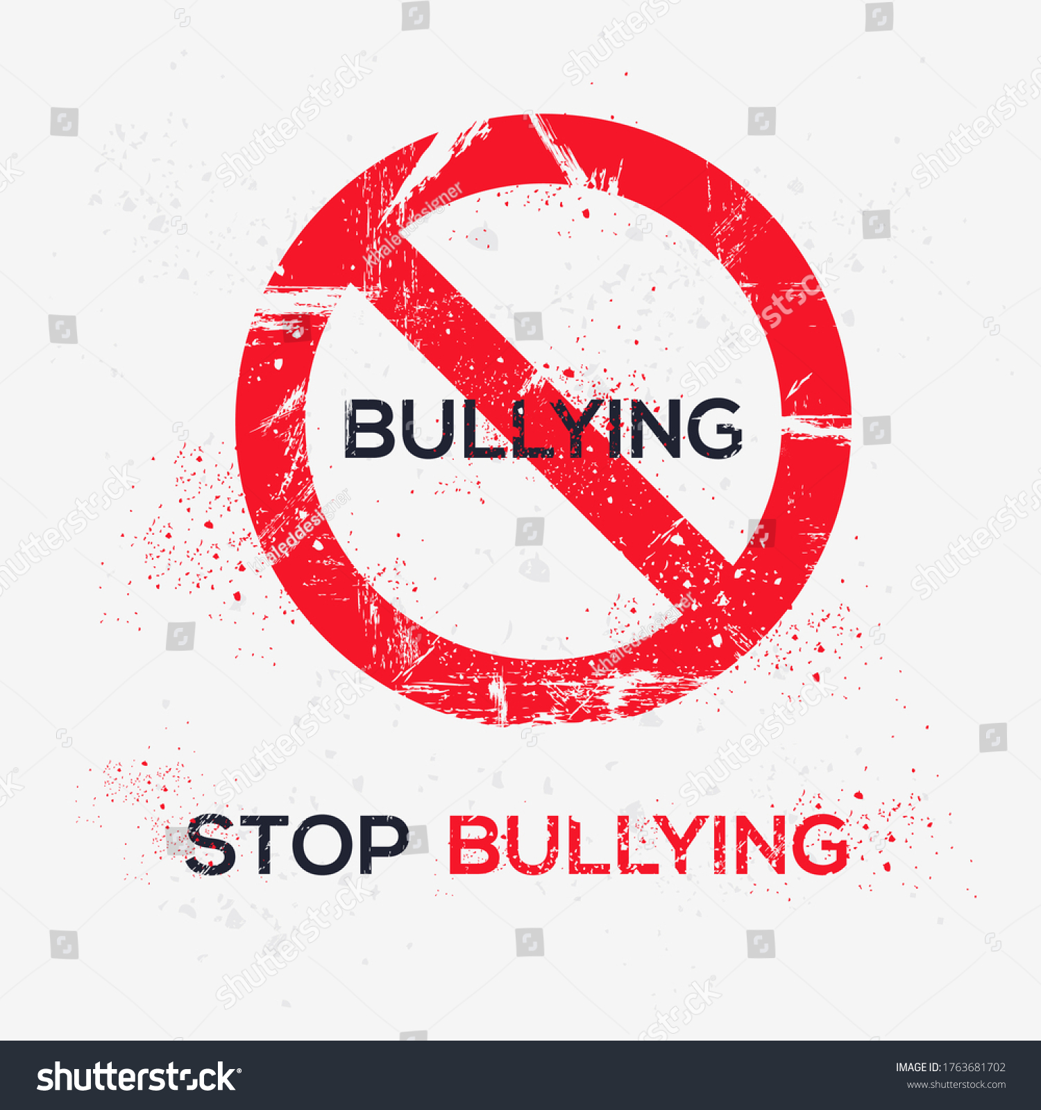 Warning Sign Bullying Vector Illustration Stock Vector (Royalty Free ...