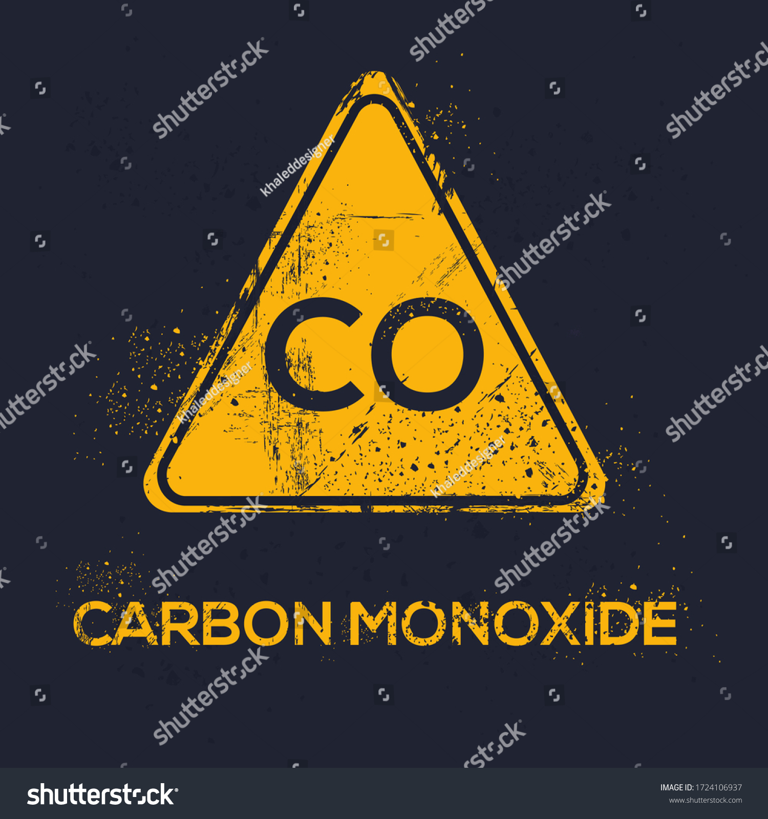 Warning Sign Carbon Monoxide Vector Illustration Stock Vector (Royalty