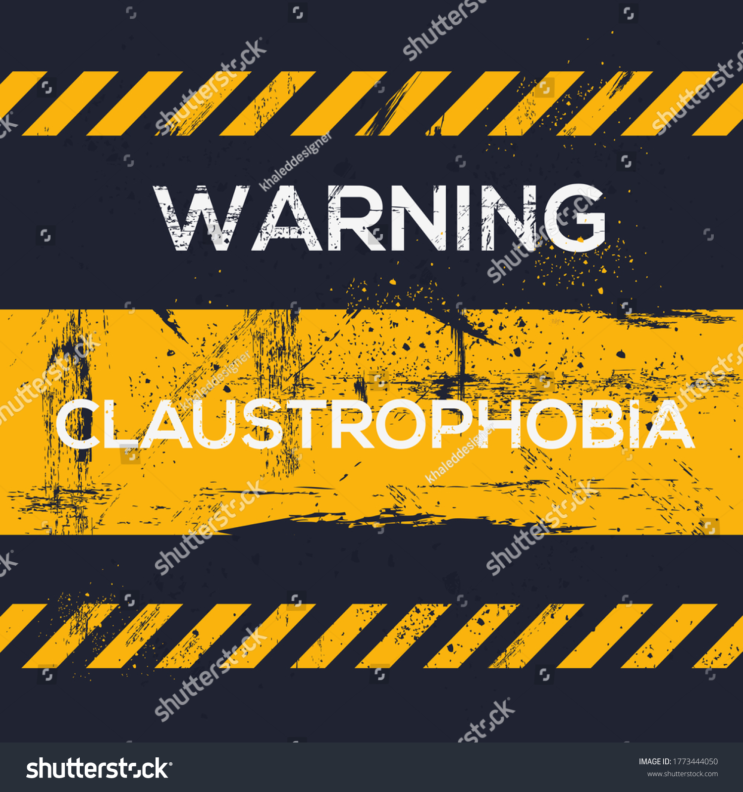 Warning Sign Claustrophobia Greek Word Mean Stock Vector (Royalty Free ...