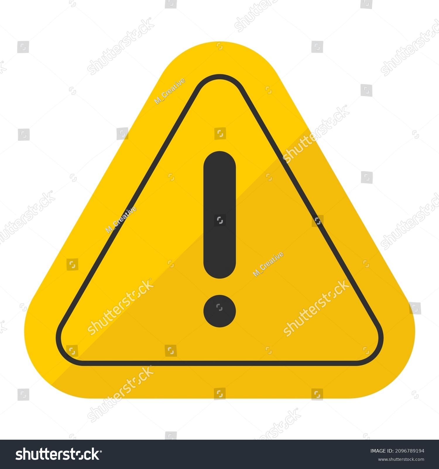 Warning Sign Flat Clipart Vector Illustration Stock Vector (Royalty ...