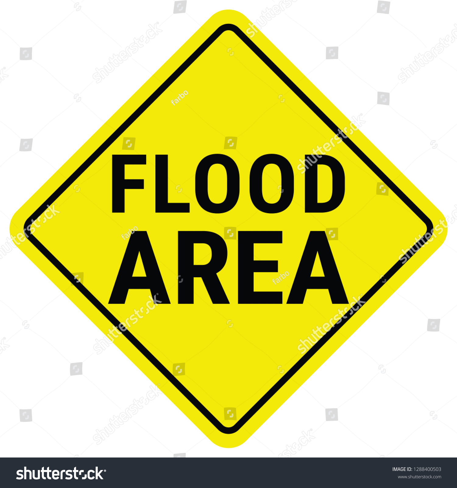 Warning Sign Flood Warning Flash Flood Stock Vector Royalty Free 1288400503