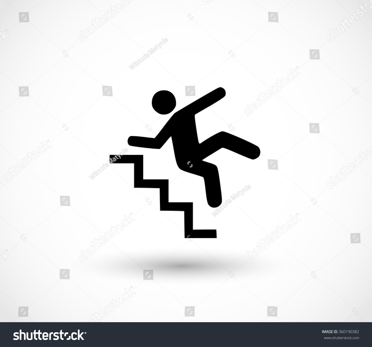 Warning Sign Risk Falling Stairs Vector Stock Vector 360190382 ...