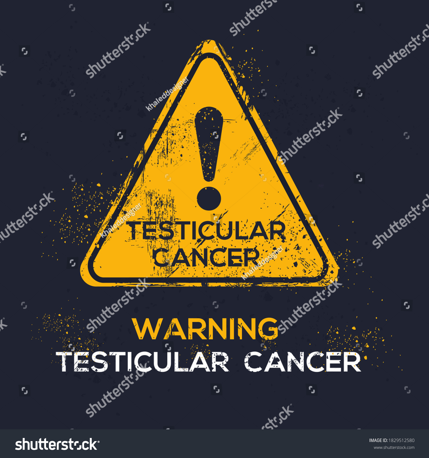 Warning Sign Testicular Cancer Vector Illustration Stock Vector Royalty Free 1829512580 9182