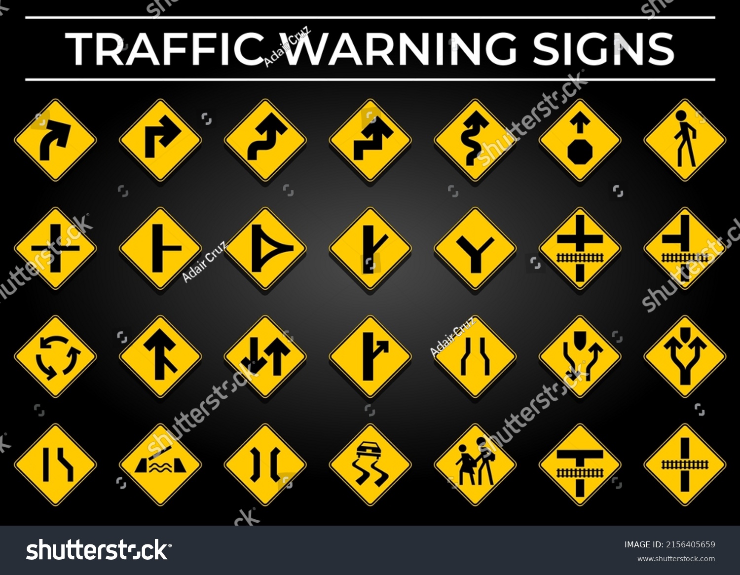 Warning Signs Illustration Free Vector Stock Vector Royalty Free 2156405659 Shutterstock 7907