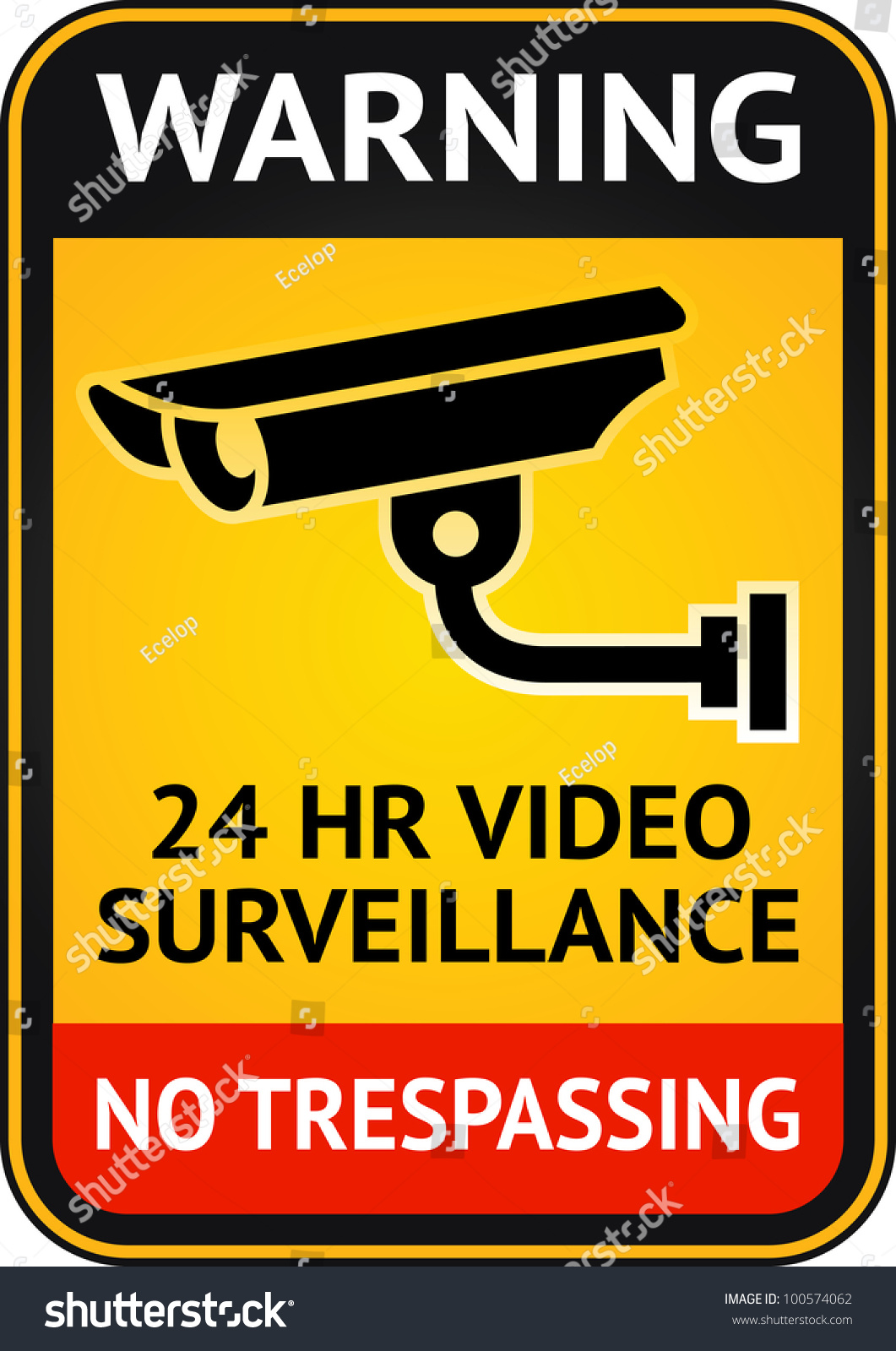 5pcs 24H CCTV Video Camera System Security Warning Sign Sticker HVER 