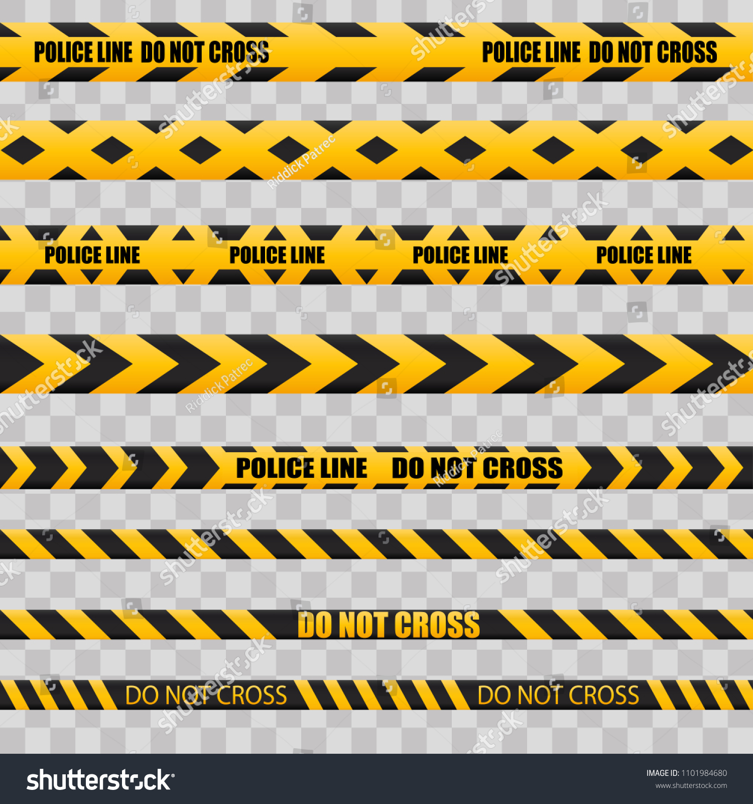 Warning Tape Signs Danger Cautious Lines Stock Vector (Royalty Free ...