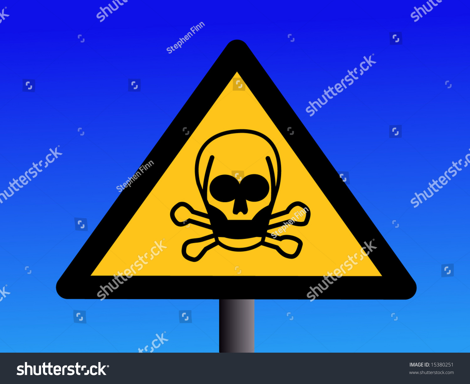 Warning Toxic Sign With Skull Symbol Illustration - 15380251 : Shutterstock