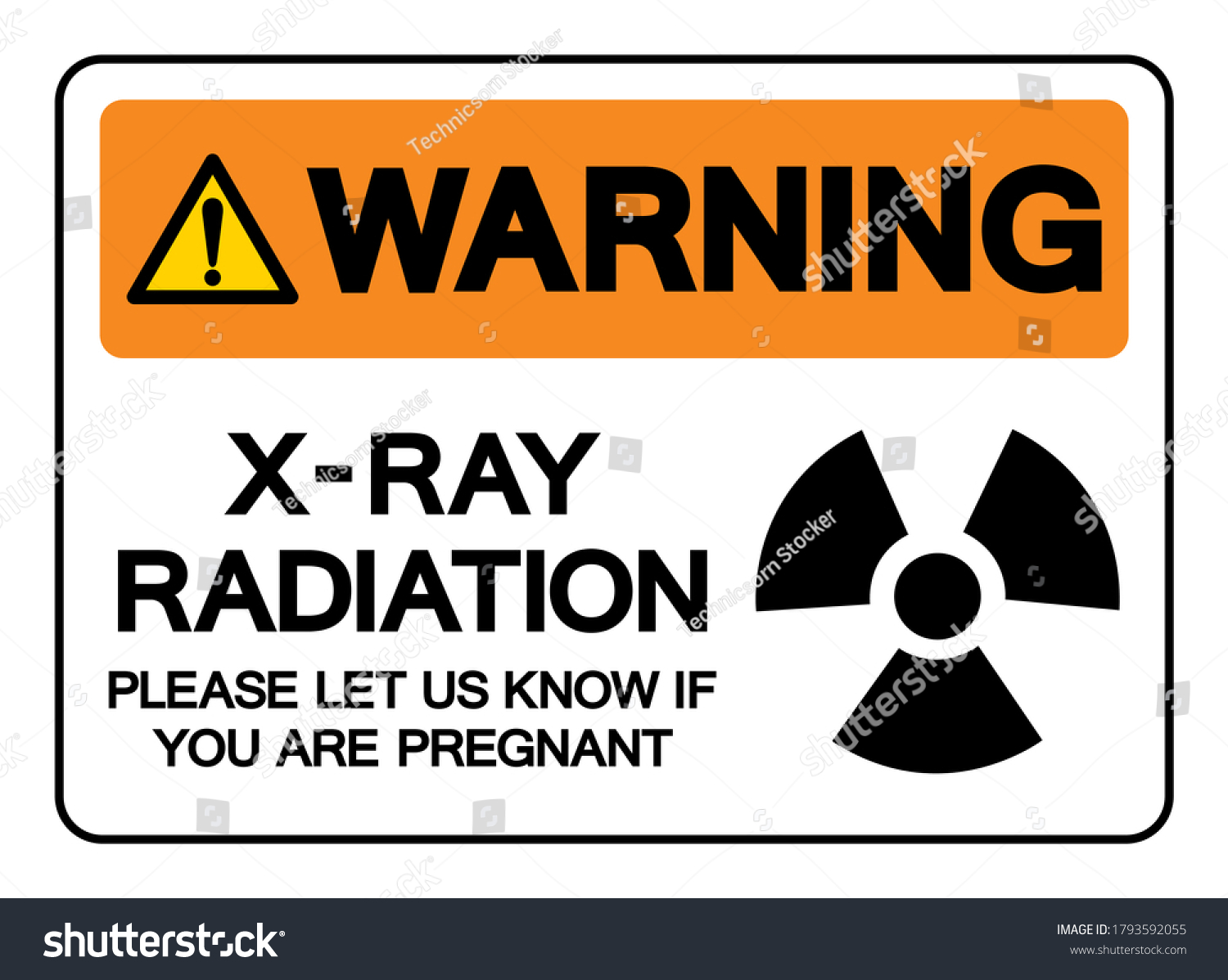 Warning Xray Radiation Please Let Us Stock Vector (Royalty Free) 1793592055