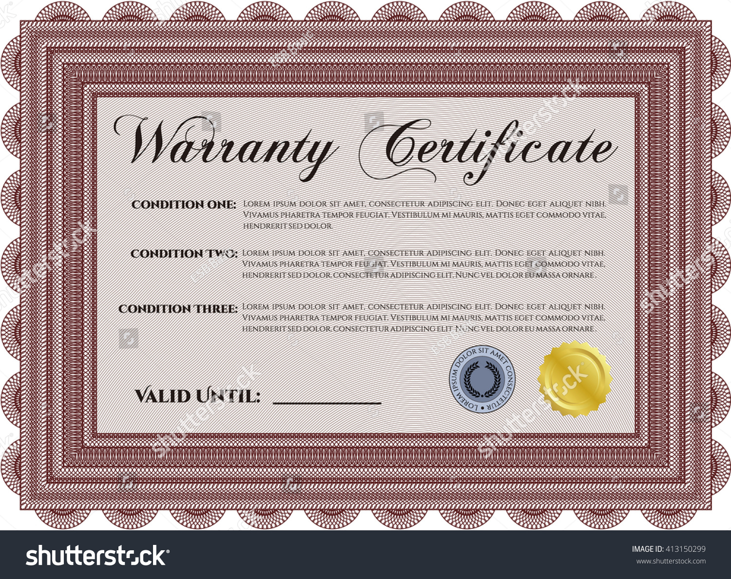 Warranty Certificate Template. Cordial Design. Detailed. With ...