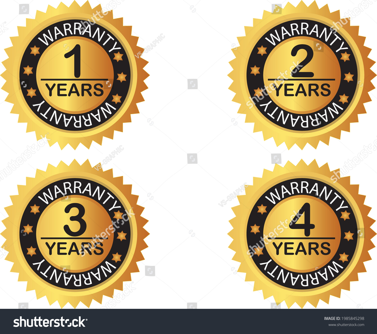 Warranty Label Illustration Extended Warranty Guarantee Stock Vector