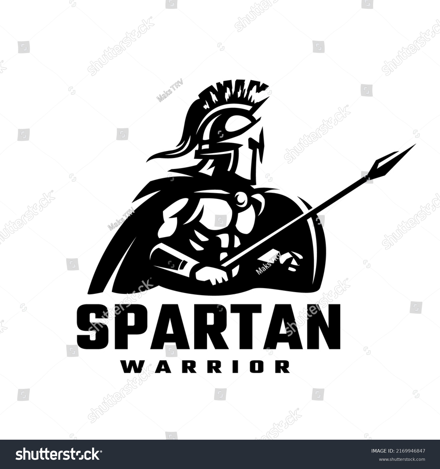 Warrior Sparta Emblem Logo Stock Vector (Royalty Free) 2169946847 ...