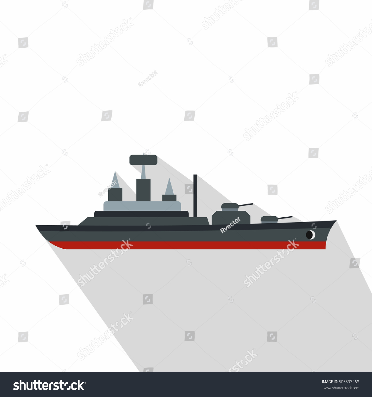 Warship Icon Flat Illustration Warship Vector Stock Vector (Royalty ...