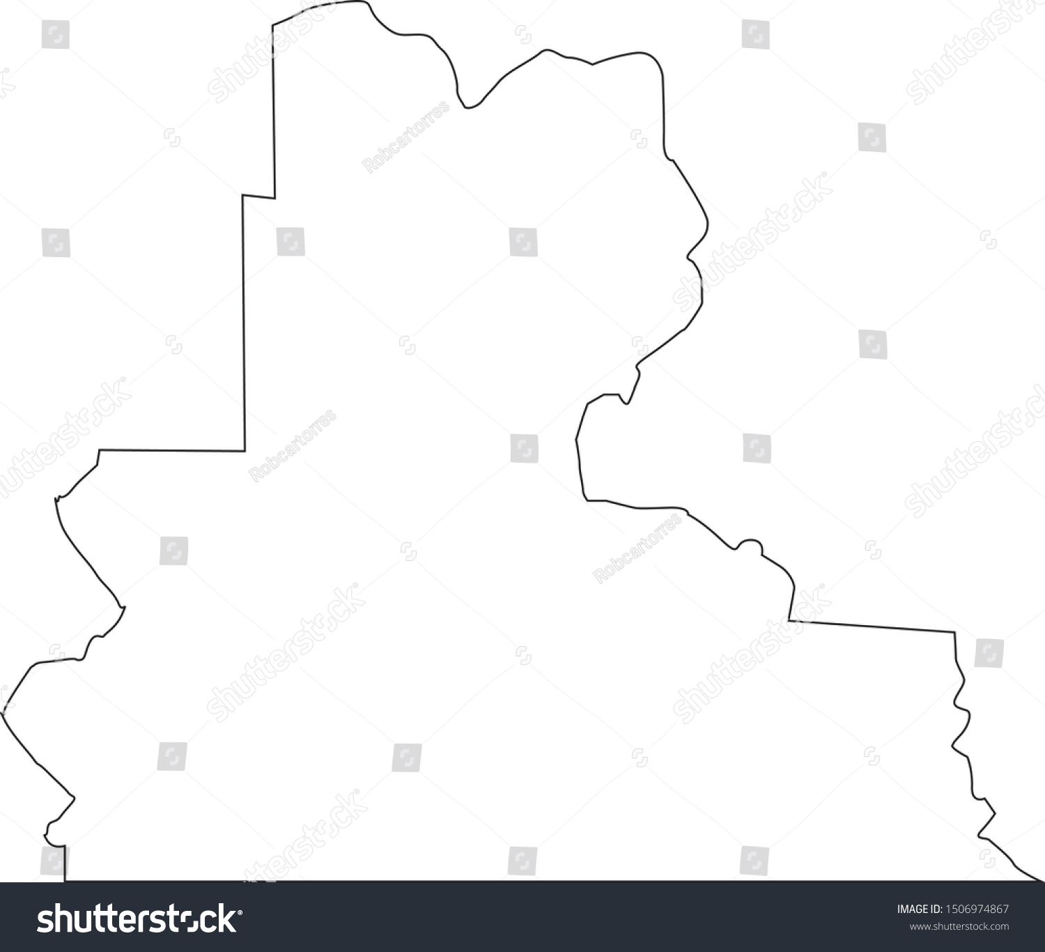 Wasco County Map Oregon State Stock Vector (Royalty Free) 1506974867