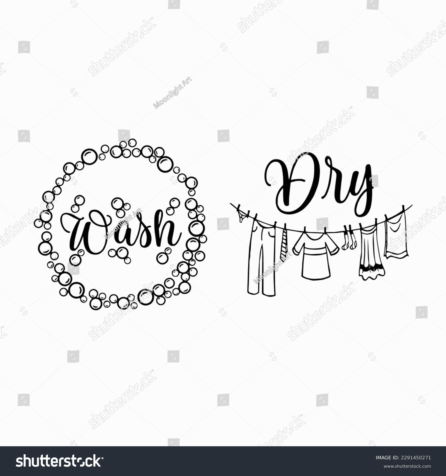 SVG of Wash and Dry Svg, Washer Dryer Svg, Laundry Room Svg Bundle, Wash and Dry Sign, Washing Machine, Digital Download, Cutting files for Cricut svg