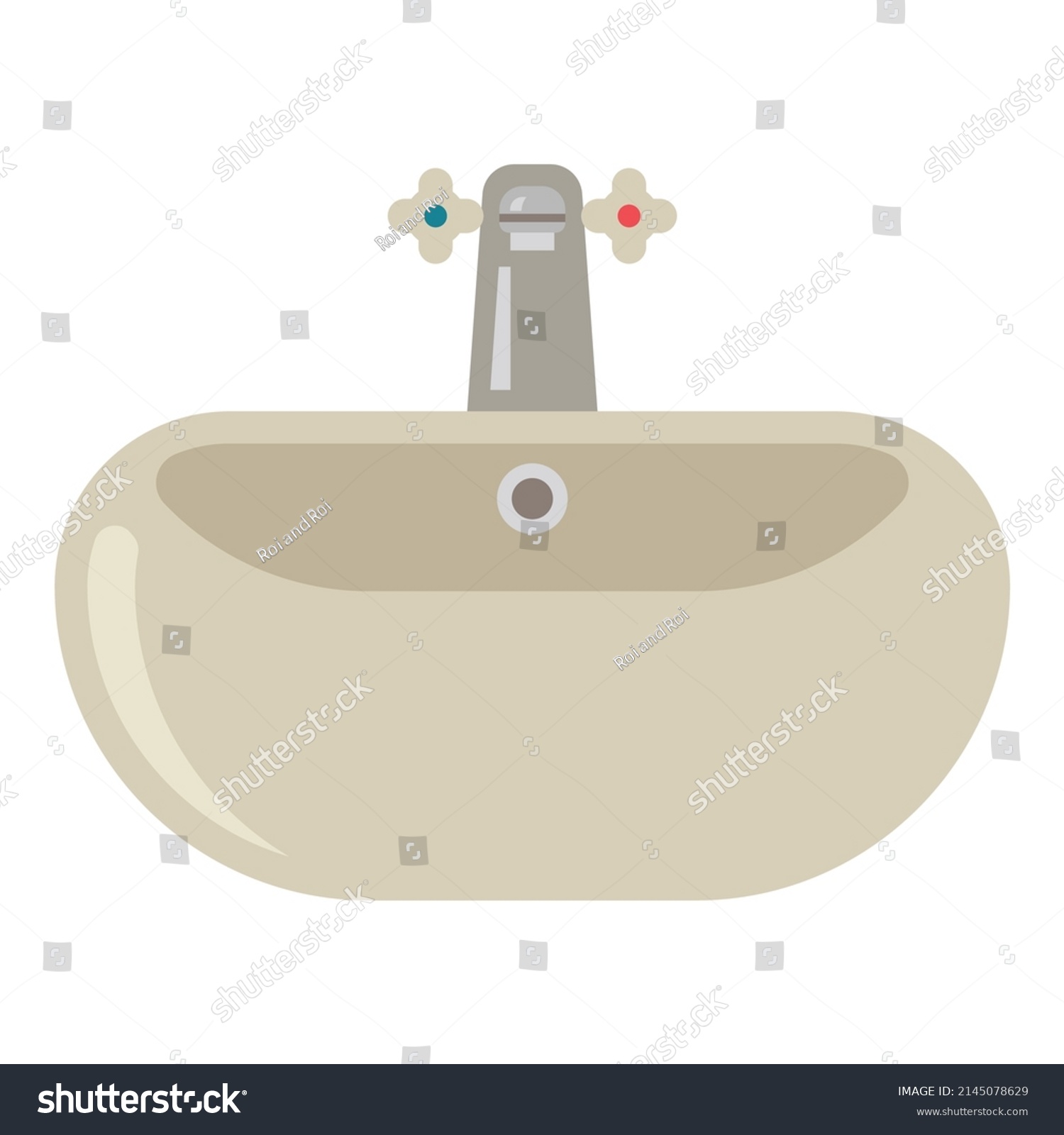 Wash Basin Vector Cartoon Illustration Isolated Stock Vector (royalty 