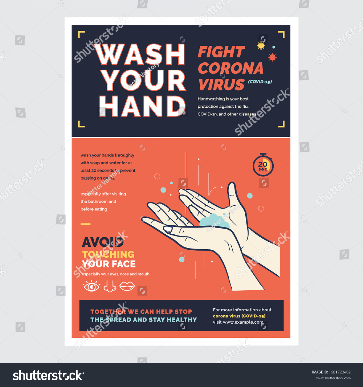 Wash Your Hands Poster Campaign Stock Vector Royalty Free