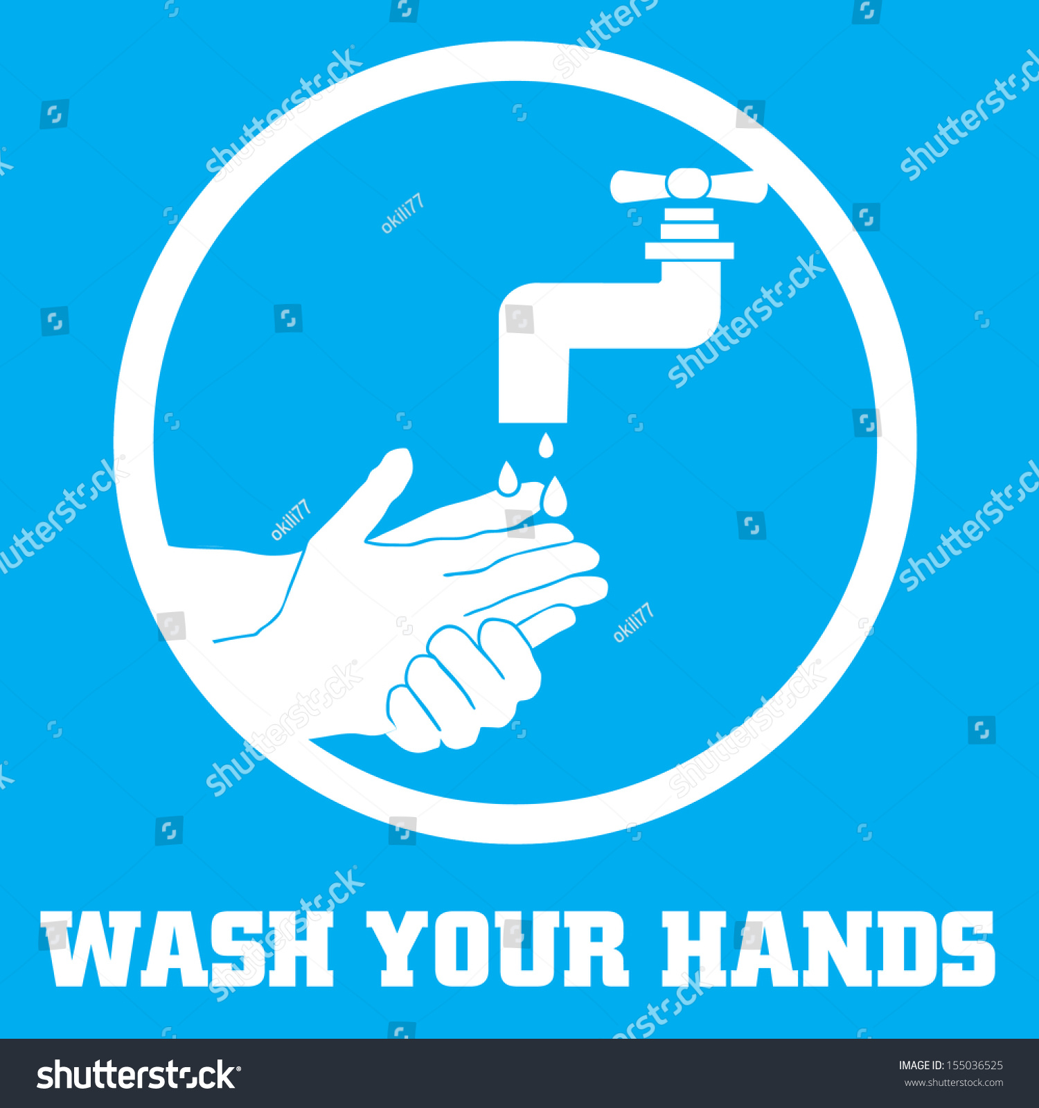 Wash Your Hands Symbol Stock Vector Illustration 155036525 : Shutterstock