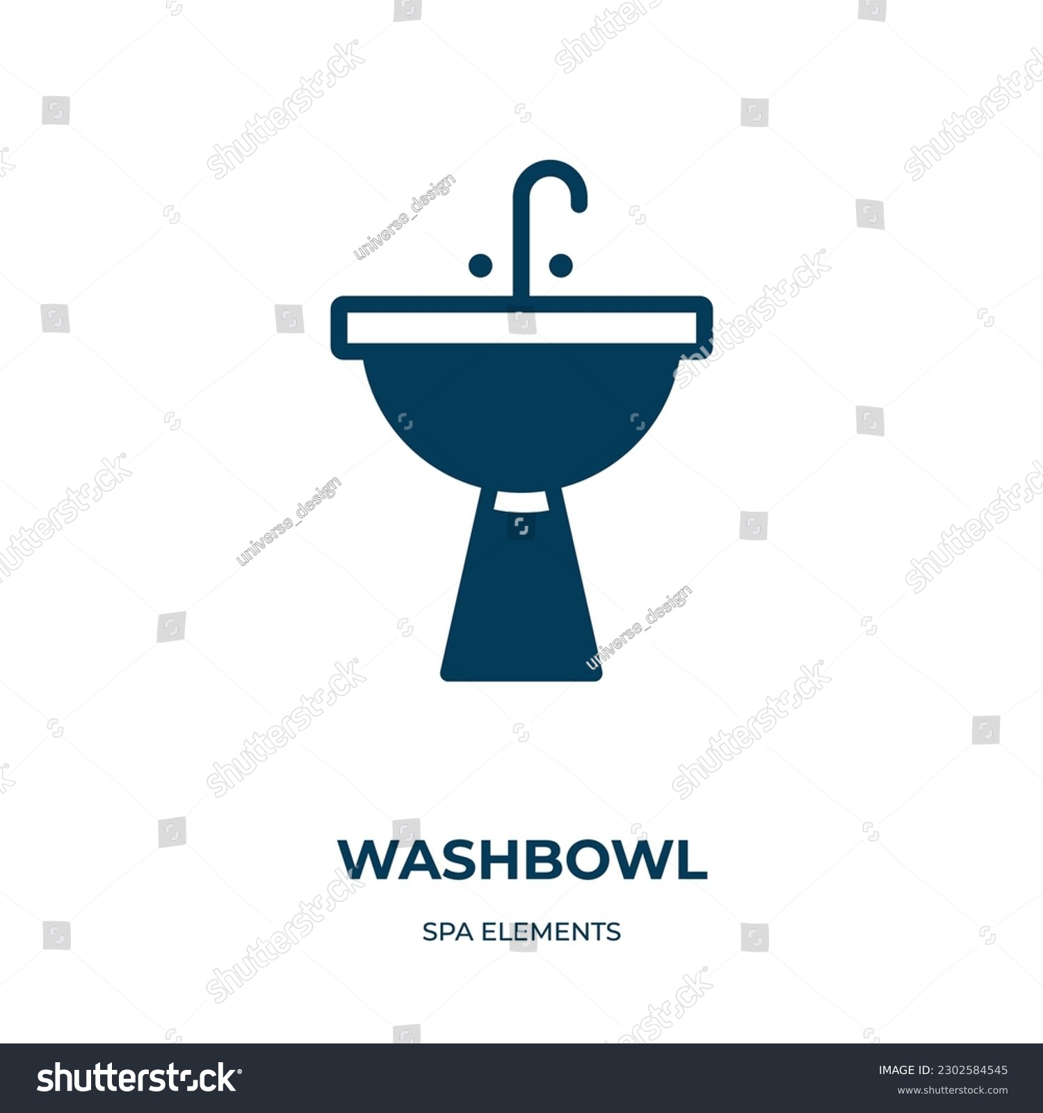 SVG of washbowl vector icon. washbowl, water, hygiene filled icons from flat spa elements concept. Isolated black glyph icon, vector illustration symbol element for web design and mobile apps svg