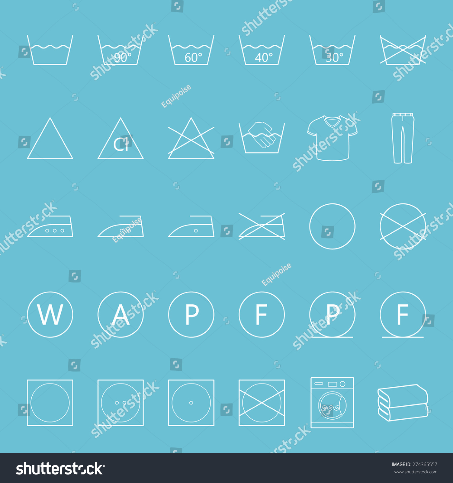 SVG of Washing and ironing clothes thin lines icon set vector graphic illustration svg
