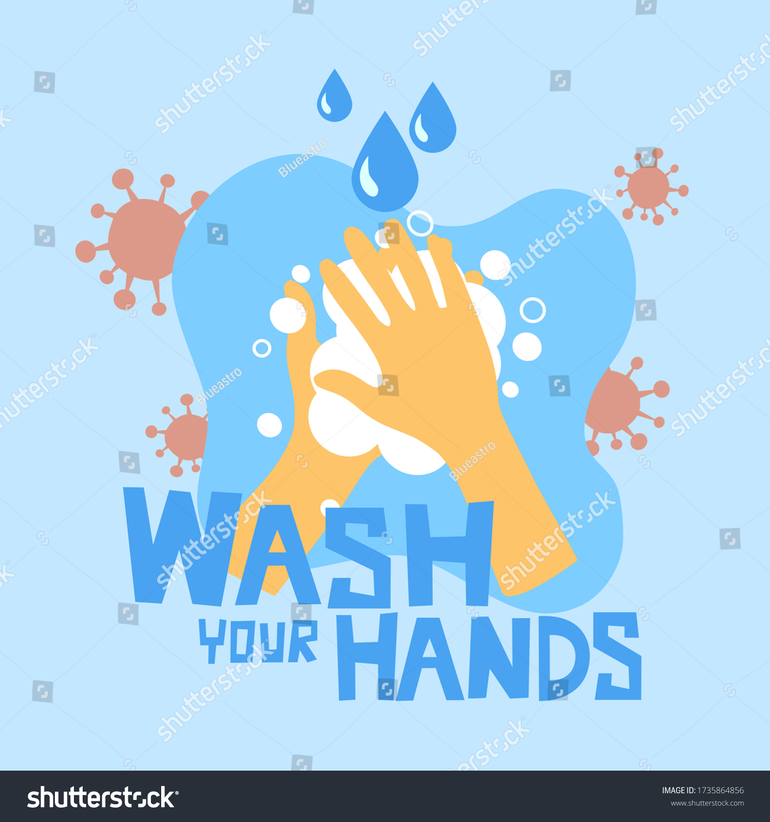 Washing Hands Concept Vector Illustration Man Stock Vector (Royalty ...