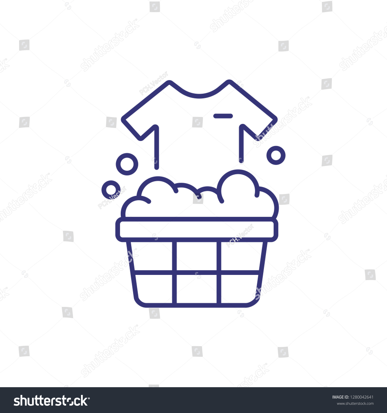 SVG of Washing line icon. Water, basin, clothes, t-shirt. Laundry concept. Can be used for topics like garment care, hand wash, instruction svg