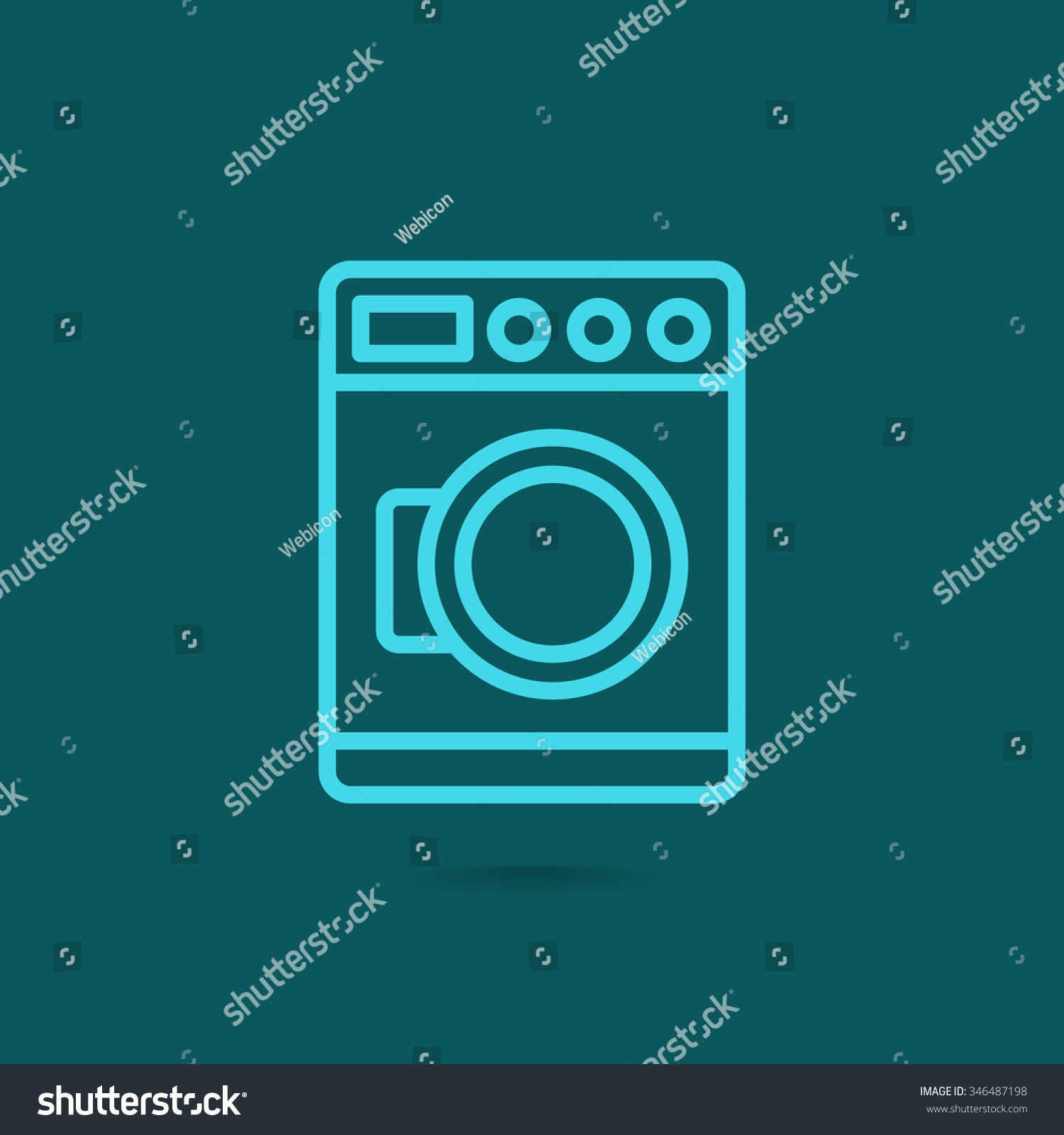 Washing Machine Icon Stock Vector Royalty Free 346487198 Shutterstock 